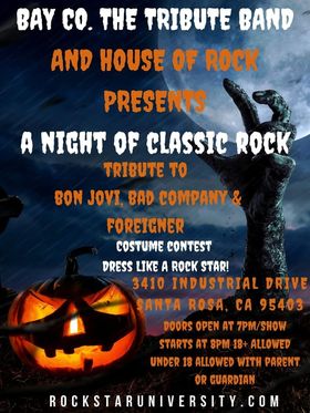 Tributes To The Music Of Foreigner Bad Company And Bon Jovi With Redline Bay Co And One Wild Night Rock Star University